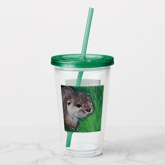 Little River Otter Painting Acryl Drinkbeker (Achterkant)