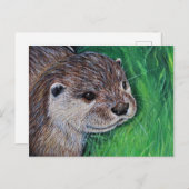 Little River Otter Painting Briefkaart (Voorkant / Achterkant)
