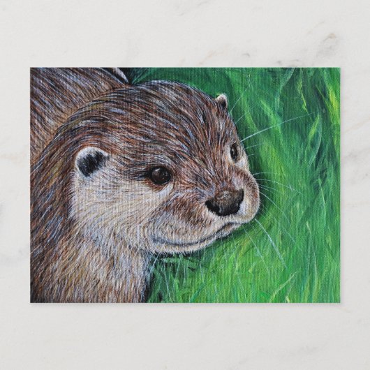 Little River Otter Painting Briefkaart (Voorkant)