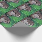 Little River Otter Painting Cadeaupapier (Hoek)