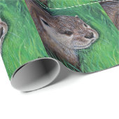 Little River Otter Painting Cadeaupapier (Rol Hoek)