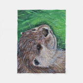 Little River Otter Painting Fleece Deken (Voorkant)