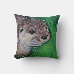 Little River Otter Painting Kussen