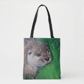 Little River Otter Painting Tote Bag (Voorkant)