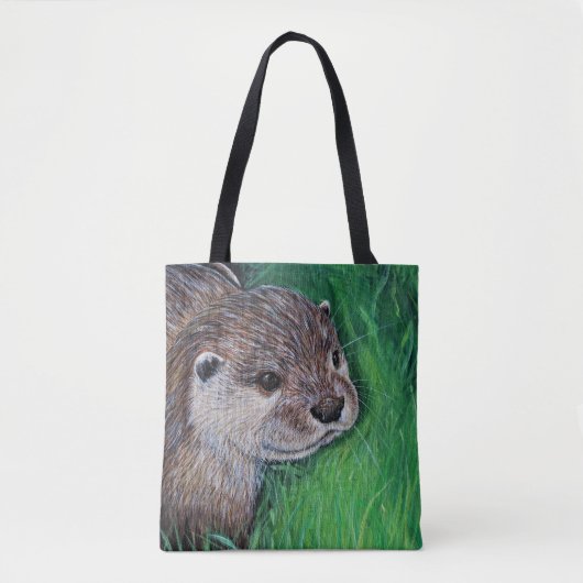 Little River Otter Painting Tote Bag (Voorkant)