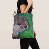 Little River Otter Painting Tote Bag (Dichtbij)