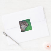 Little River Otter Painting Vierkante Sticker (Envelop)