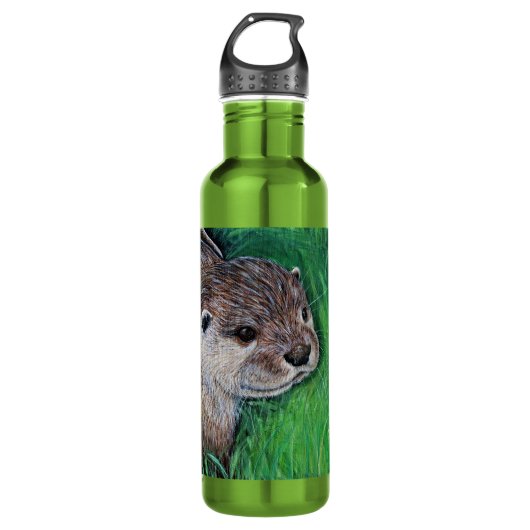 Little River Otter Painting Waterfles (Voorkant)