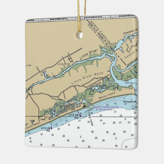 Little River, South Carolina Chart Keramisch Ornament (Links)