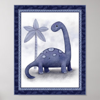 Little Roar Dinosaur - Brachiosaurus Nursery Art Poster