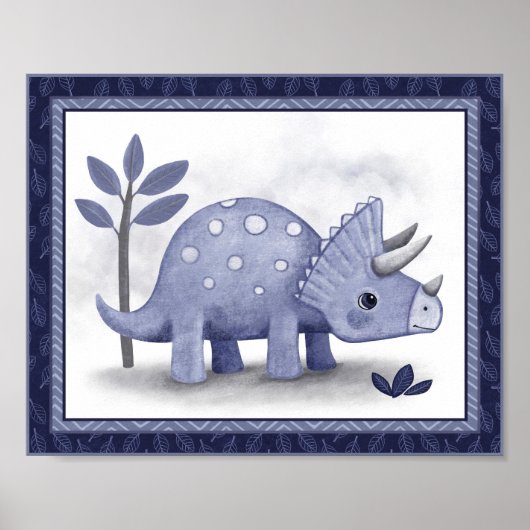 Little Roar Dinosaur - Triceratops Poster (Voorkant)