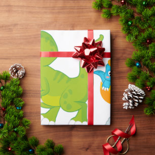 Little Roars Waterverf Baby Dinosaurus Cadeaupapier