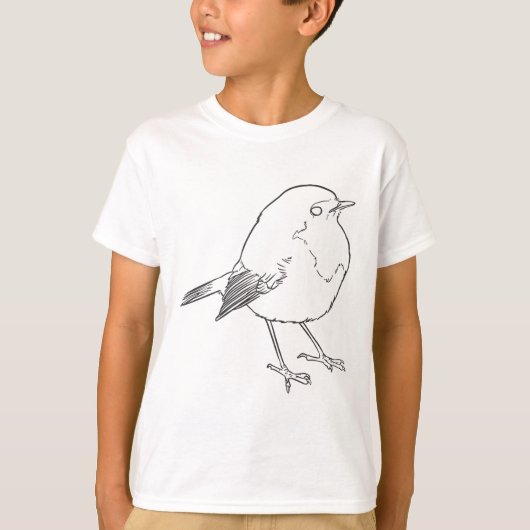 Little robin bird lineart t-shirt (Voorkant)