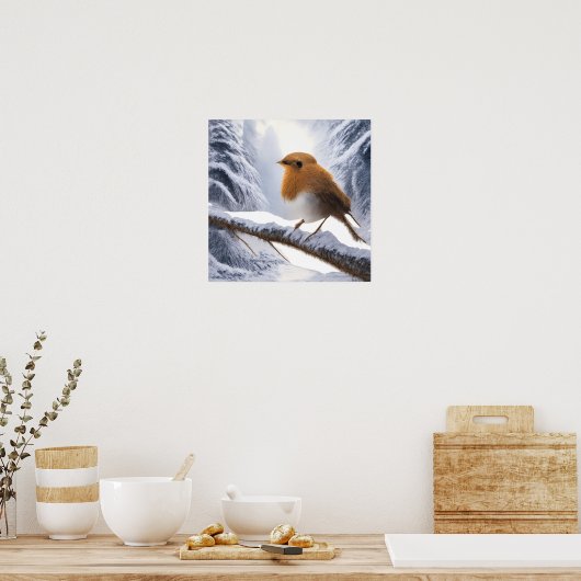 Little Robin bird Poster (Keuken)