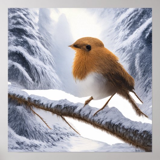 Little Robin bird Poster (Voorkant)