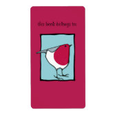 Little Robin blue Bookplate-label Etiket (Voorkant)