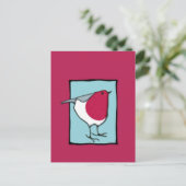 Little Robin blue Briefkaart (Staand voorkant)