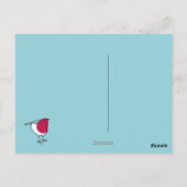 Little Robin blue Briefkaart (Achterkant)