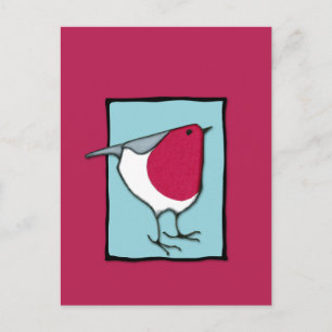 Little Robin blue Briefkaart