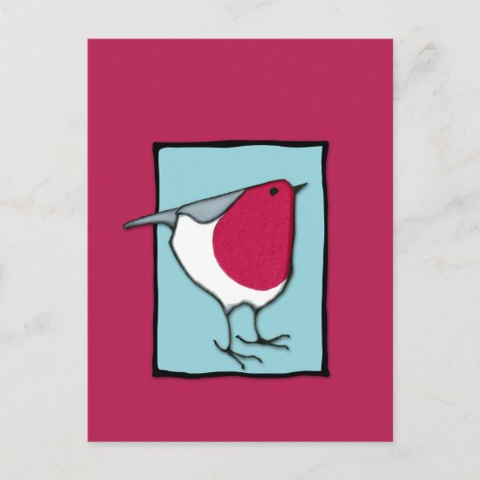 Little Robin blue Briefkaart (Voorkant)