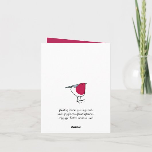 Little Robin blue Note Card Kaart (Achterkant)