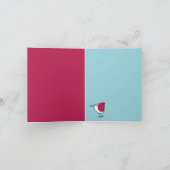 Little Robin blue Note Card Kaart (Binnen)