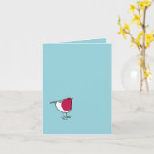 Little Robin blue Note Card Kaart (Gele Bloem)