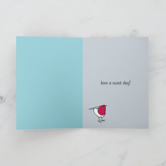 Little Robin Grey Verjaardag Kaart (Binnen)