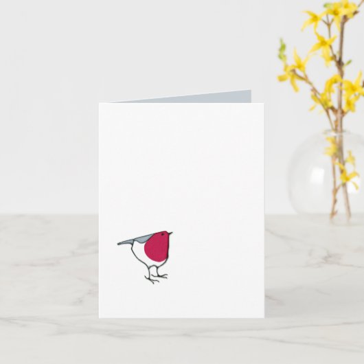 Little Robin Note-Kaart Kaart (Gele Bloem)