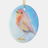 Little Robin Waterverf Painting Keramisch Ornament (Rechts)