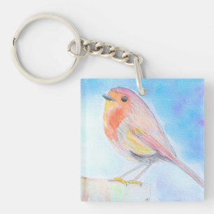 Little Robin Waterverf Painting Sleutelhanger