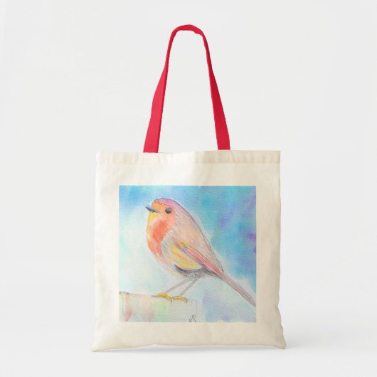 Little Robin Waterverf Painting Tote Bag (Voorkant)