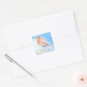 Little Robin Waterverf Painting Vierkante Sticker (Envelop)