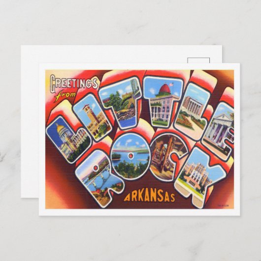 Little Rock, Arkansas  Big Letters Briefkaart (Voorkant / Achterkant)