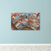 Little Rock, Arkansas - Large Letter Scenes 2 Canvas Afdruk (Insitu (Houten vloer))