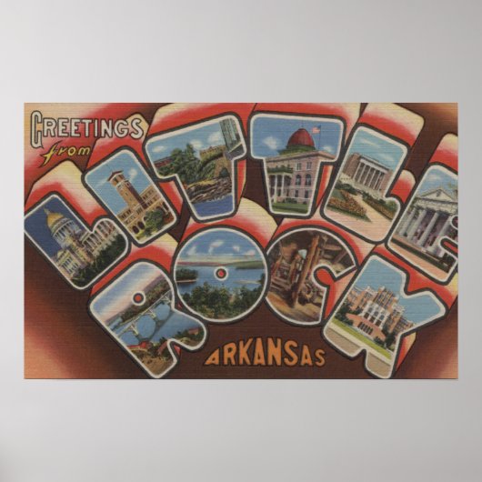 Little Rock, Arkansas - Large Letter Scenes 2 Poster (Voorkant)