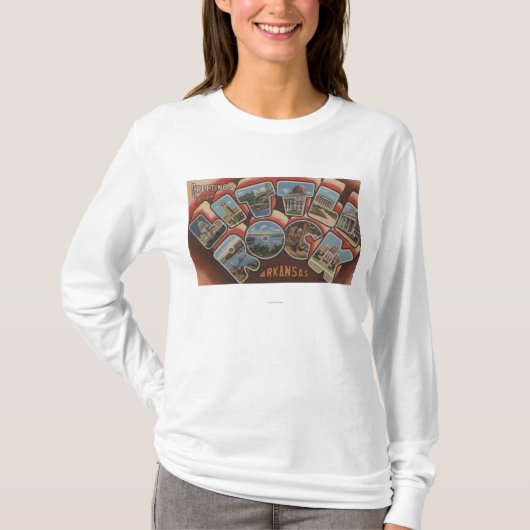 Little Rock, Arkansas - Large Letter Scenes 2 T-shirt (Voorkant)