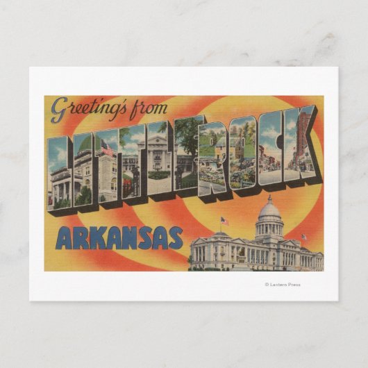 Little Rock, Arkansas - Large Letter Scenes Briefkaart (Voorkant)