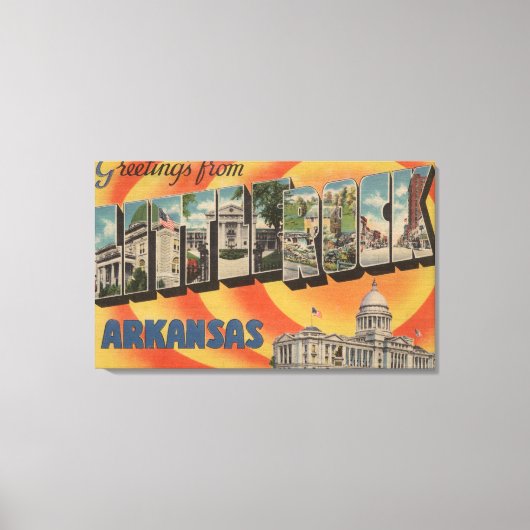 Little Rock, Arkansas - Large Letter Scenes Canvas Afdruk (Voorkant)