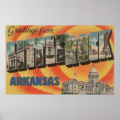 Little Rock, Arkansas - Large Letter Scenes Poster (Voorkant)