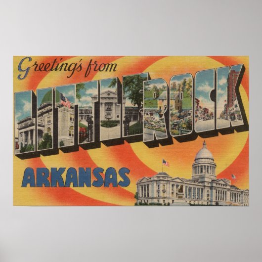 Little Rock, Arkansas - Large Letter Scenes Poster (Voorkant)