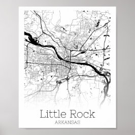 Little Rock Arkansas Minimalistische Stadkaartpost Poster