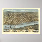 Little Rock, Arkansas Panoramic Map - 1871 Poster (Voorkant)