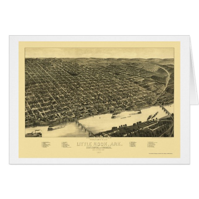 Little Rock, Arkansas Panoramic Map - 1887 (Voorkant Horizontaal)