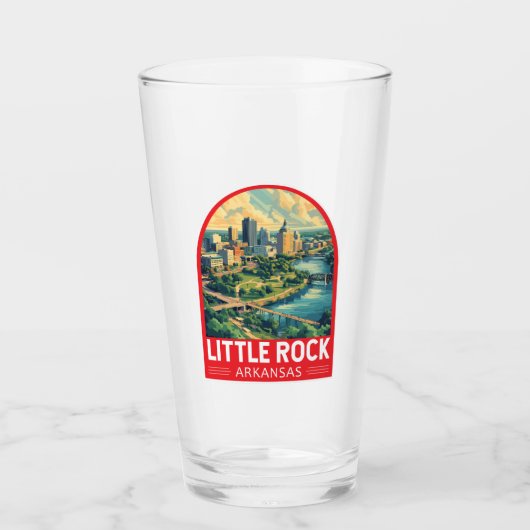 Little Rock Arkansas Reis Kunst Embleem Glas (Voorkant)