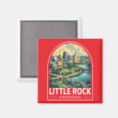 Little Rock Arkansas Reis Kunst Embleem Magneet (Voorkant / Achterkant)