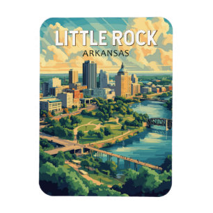 Little Rock Arkansas Reizen Kunst Vintage Magneet