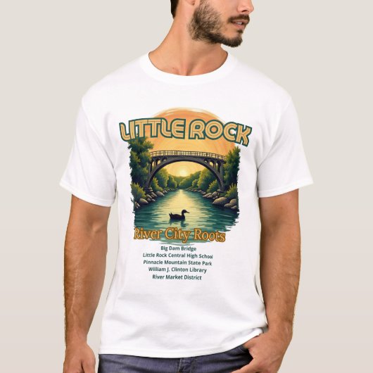 Little Rock, Arkansas, "River City Roots" T-shirt (Voorkant)