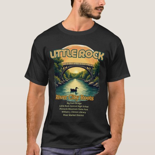 Little Rock, Arkansas, "River City Roots" T-shirt (Voorkant)