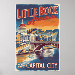 Little Rock Arkansas Schilderachtige Reis Kunst Vi Poster
